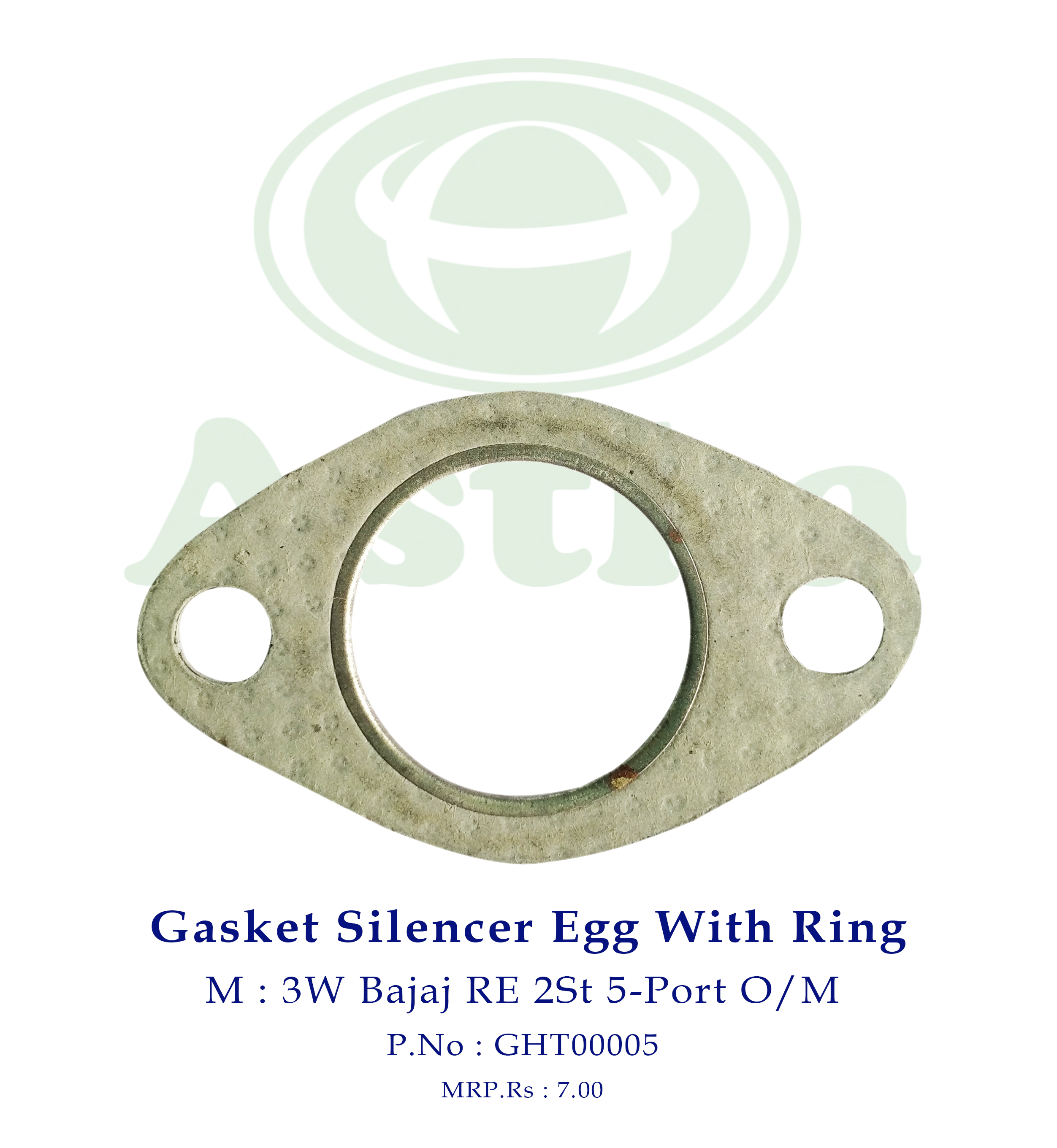 Gasket Silencer Egg With Ring 3W Bajaj RE 5-Port 2St O/M